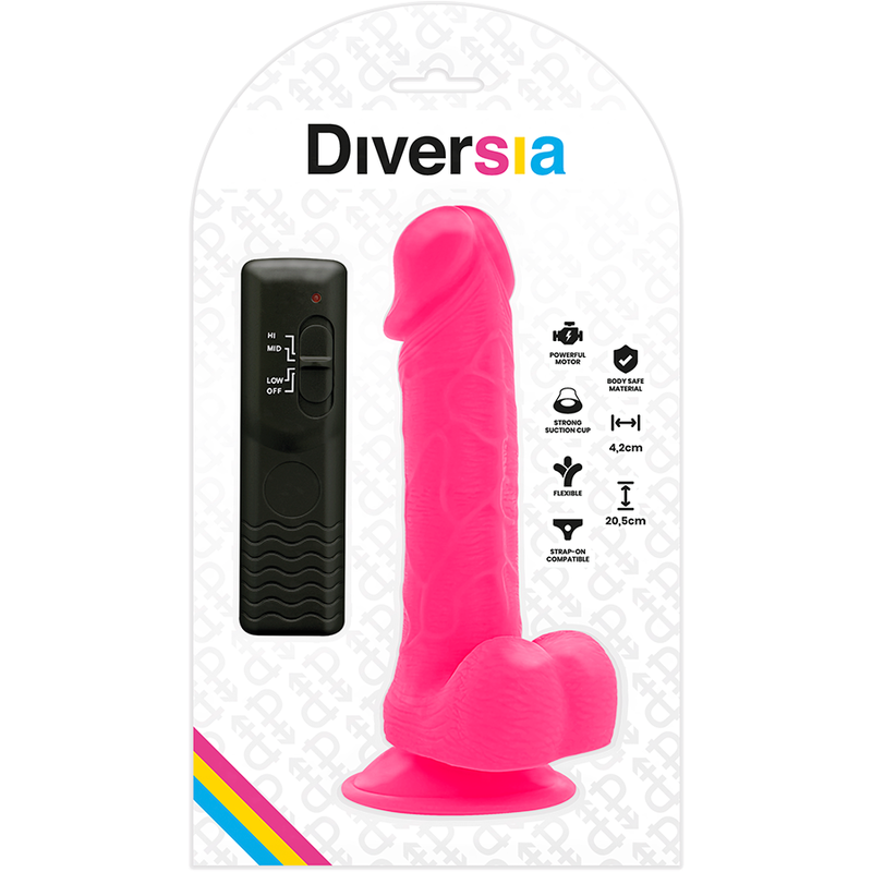 DIVERSIA - FLEXIBLES VIBRIERENDES Wellness-Gerät PINK 20,5 CM -O- 4,2 CM