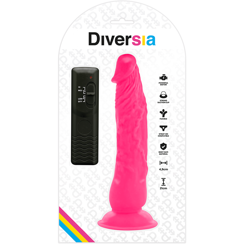 DIVERSIA - FLEXIBLE VIBRATING Wellness Device PINK 21 CM -O- 4.9 CM