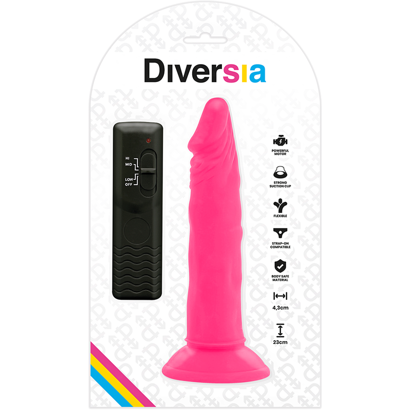 DIVERSIA - FLEXIBLE VIBRATING Wellness Device PINK 23 CM -O- 4.3 CM