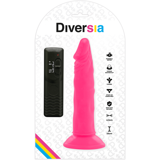DIVERSIA - FLEXIBLE VIBRATING Wellness Device PINK 23 CM -O- 4.3 CM