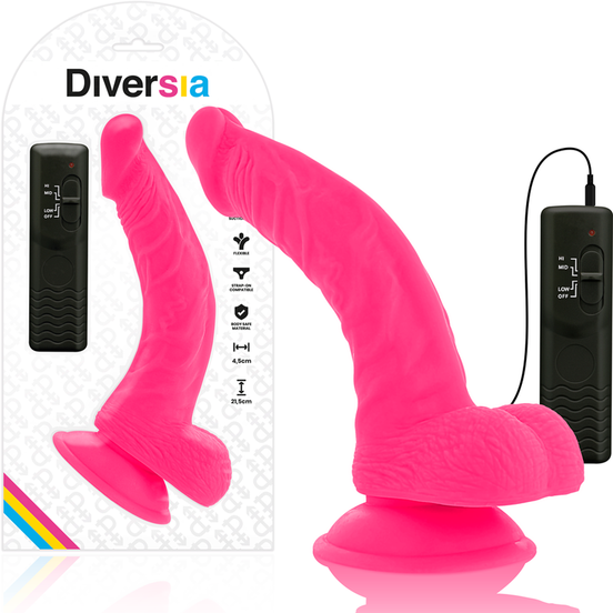 DIVERSIA - FLEXIBLE VIBRATING Wellness Device PINK 21.5 CM -O- 4.5 CM