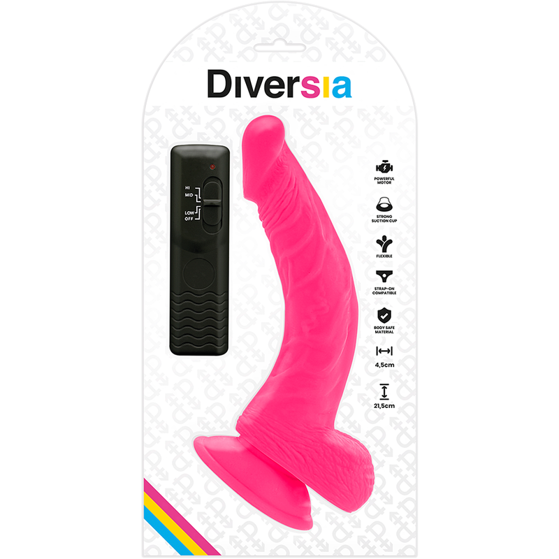 DIVERSIA – FLEXIBLES VIBRIERENDES Wellness-Gerät PINK 21,5 CM –O– 4,5 CM
