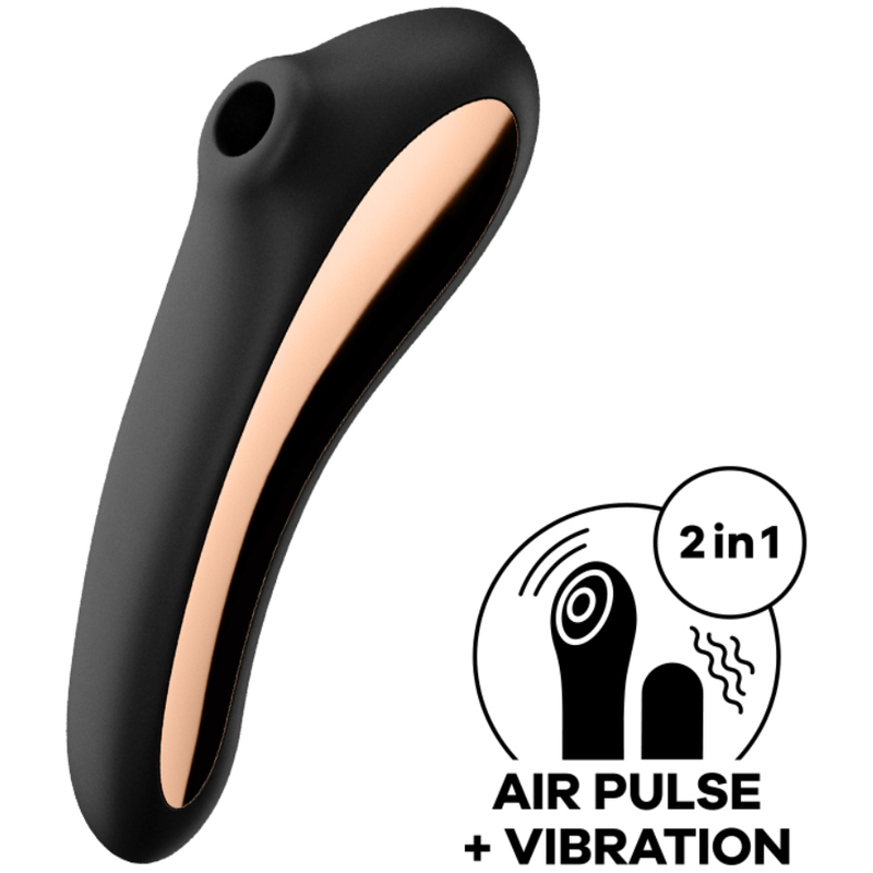 SATISFYER - DUAL KISS AIR PULSE Stimulator SCHWARZ