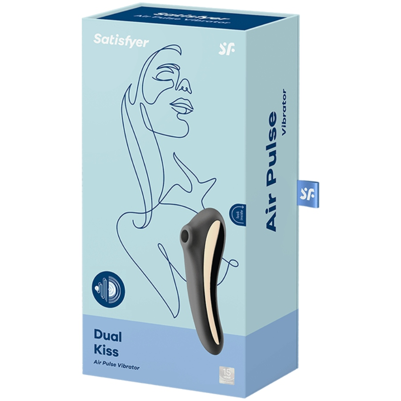 SATISFYER - DUAL KISS AIR PULSE Stimulator SCHWARZ