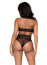 LEG AVENUE - TWO PIECES SET HALTER CROP TOP & THONG PANTY PANTY ONE SIZE
