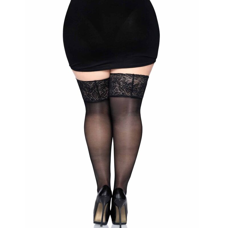 LEG AVENUE – SCHWARZE STRÜMPFE MIT BREITER SPITZE EINHEITSGRÖSSE