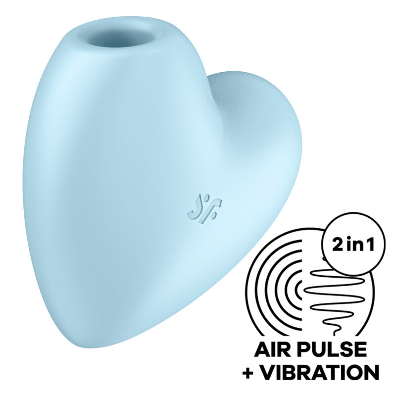 SATISFYER - CUTIE HEART AIR PULSE STIMULATOR & Sensory Device BLUE