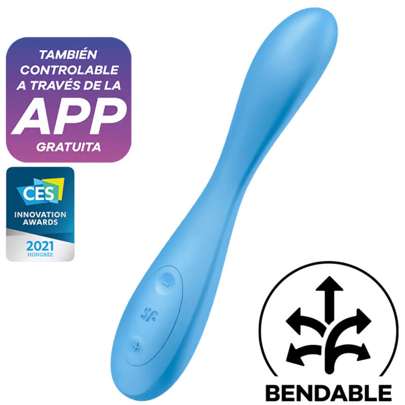 SATISFYER - G-SPOT FLEX 4+ MULTI Sensory Device APP BLUE
