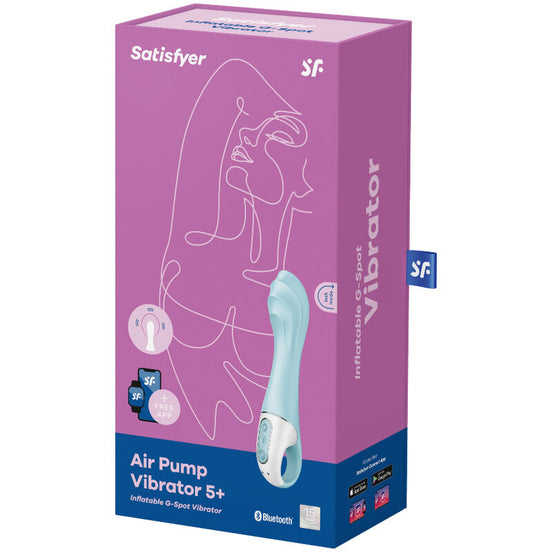 SATISFYER - AIR PUMP Sensory Device 5+ INFLATABLE G-SPOT Sensory Device APP BLUE