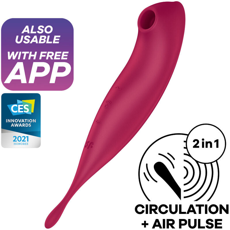 SATISFYER - TWIRLING PRO+ AIR PULSE STIMULATOR & Sensory Device APP RED