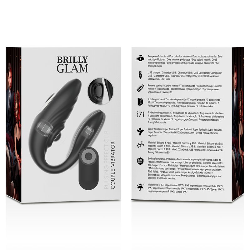 BRILLY GLAM - COUPLE REMOTE CONTROL VIBRATOR BLACK
