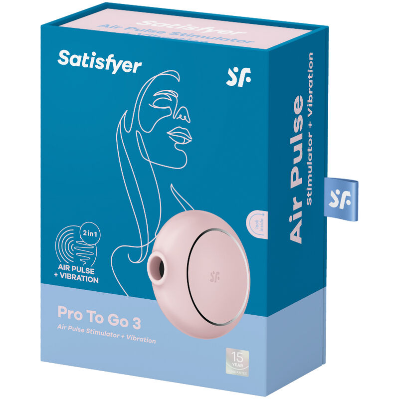 SATISFYER - PRO TO GO 3 DOUBLE AIR PULSE STIMULATOR & Sensory Device BLACK