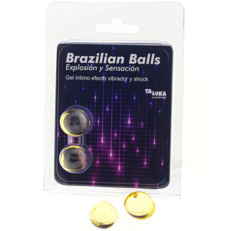 TALOKA - 2 BRASILIANISCHE KUGELN VIBRIEREND & SCHOCK EFFEKT ANREGENDES GEL