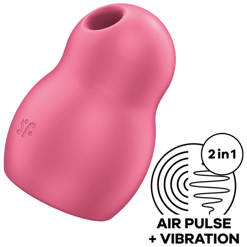 SATISFYER - PRO TO GO 1 DOUBLE AIR PULSE STIMULATOR & Sensory Device RED