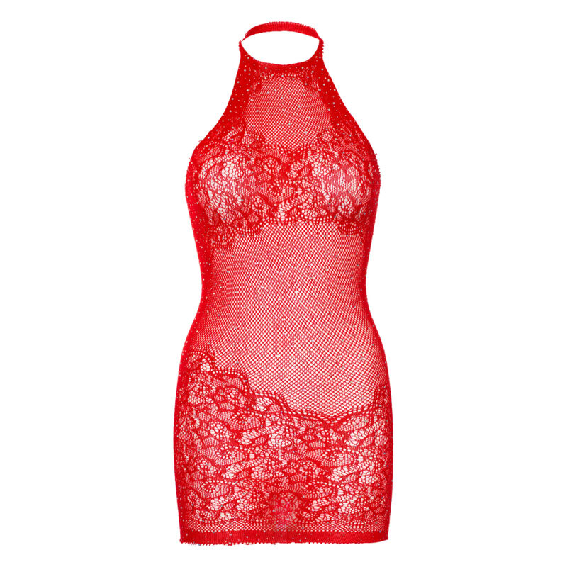 LEG AVENUE - RHINESTONE-NECKHOLDER-MINIKLEID EINHEITSGRÖSSE - SCHWARZ