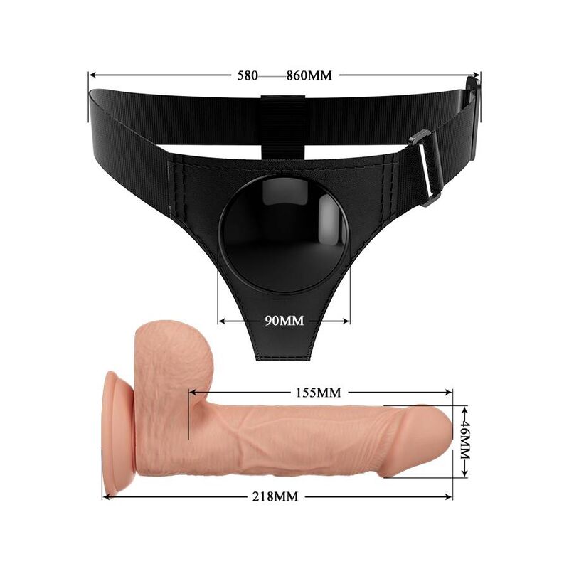 PRETTY LOVE - HARNESS BRIEFS UNIVERSAL HARNESS WITH Wellness Device JERRY 21.8 CM NATURAL