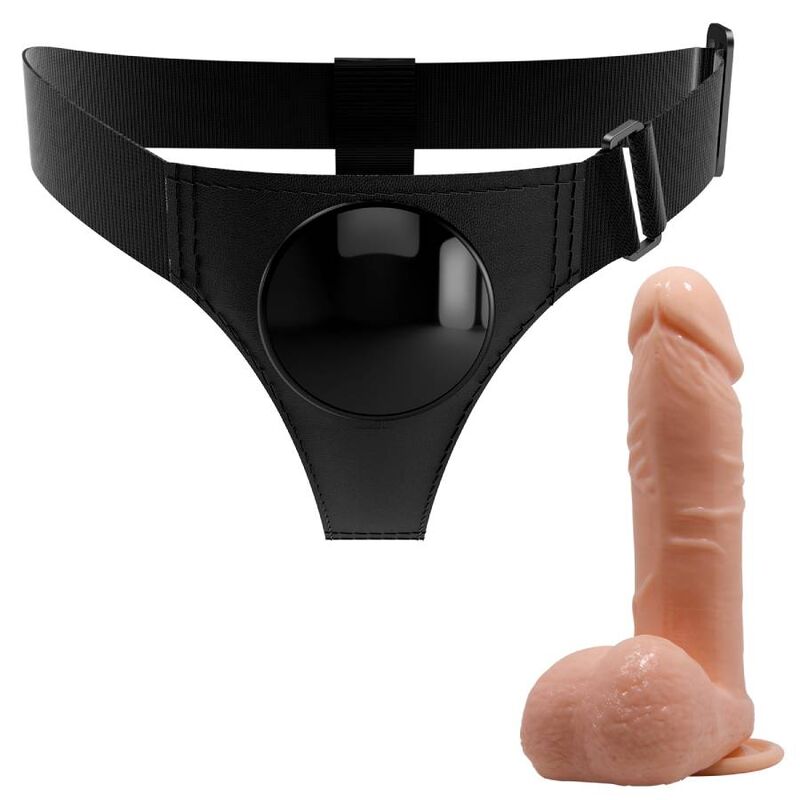 PRETTY LOVE - HARNESS BRIEFS UNIVERSAL HARNESS WITH Wellness Device TOM 20 CM NATURAL