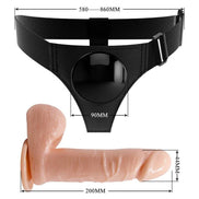 PRETTY LOVE - HARNESS BRIEFS UNIVERSAL HARNESS WITH Wellness Device TOM 20 CM NATURAL