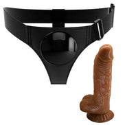 PRETTY LOVE - HARNESS BRIEFS UNIVERSAL HARNESS WITH Wellness Device MICHEAL 20 CM BLACK