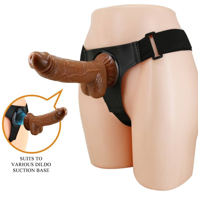 PRETTY LOVE - HARNESS BRIEFS UNIVERSAL HARNESS WITH Wellness Device MICHEAL 20 CM BLACK