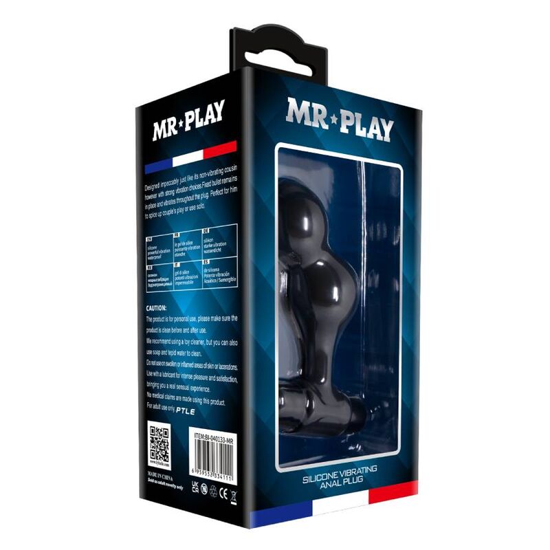 MR PLAY - BLACK SILICONE Sensory Device ANAL PLUG