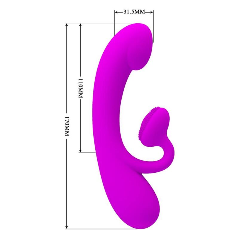 PRETTY LOVE - SINCERE SILICONE CLITORAL Sensory Device AND SUCKER PURPLE