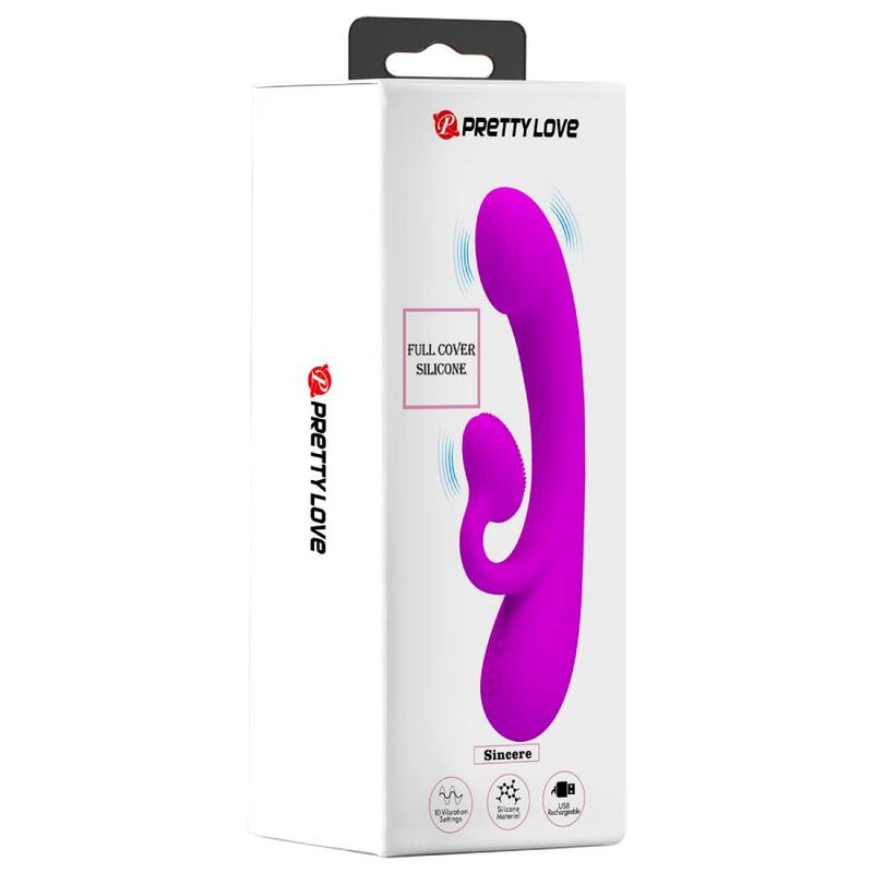 PRETTY LOVE - SINCERE SILICONE CLITORAL Sensory Device AND SUCKER PURPLE