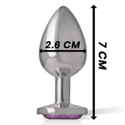 INTENSE - ANALE PLUG AUS ALUMINIUM MIT VIOLETTEM KRISTALL GRÖSSE S