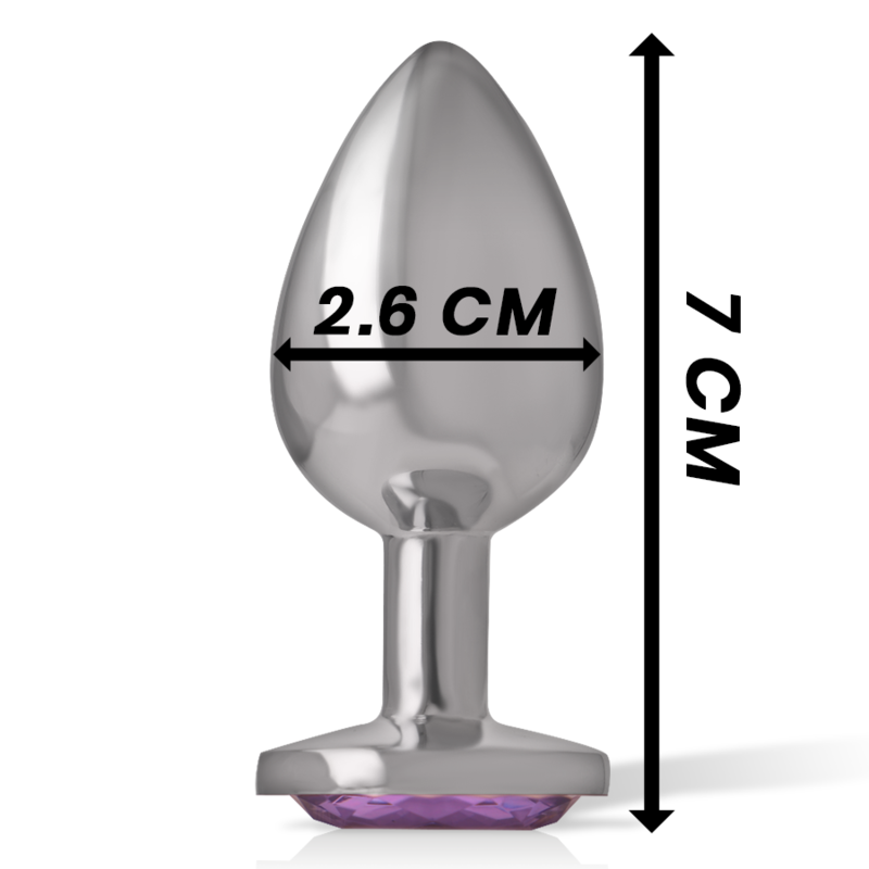 INTENSE - ANALE PLUG AUS ALUMINIUM MIT VIOLETTEM KRISTALL GRÖSSE S