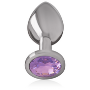 INTENSE - ALUMINIUM-METALL-ANALDILDO MIT VIOLETTEM KRISTALL GRÖSSE M