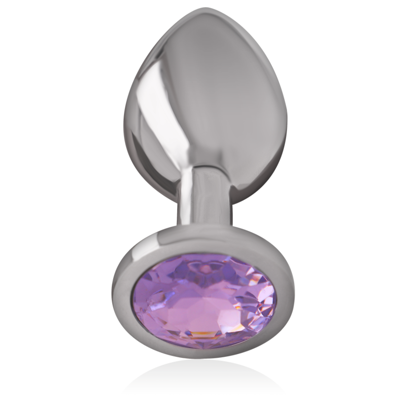 INTENSE - ALUMINIUM-METALL-ANALDILDO MIT VIOLETTEM KRISTALL GRÖSSE M