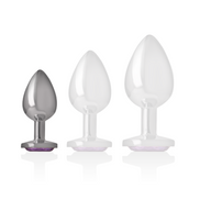 INTENSE - ANALE PLUG AUS ALUMINIUM MIT VIOLETTEM KRISTALL GRÖSSE S
