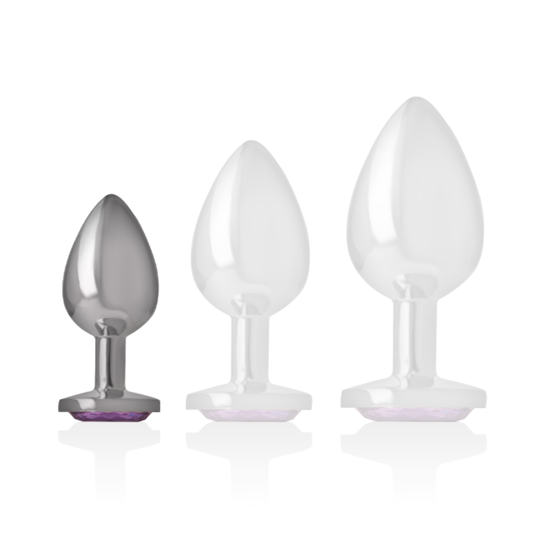 INTENSE - ANALE PLUG AUS ALUMINIUM MIT VIOLETTEM KRISTALL GRÖSSE S