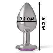 INTENSE - ALUMINIUM-METALL-ANALDILDO MIT VIOLETTEM KRISTALL GRÖSSE M