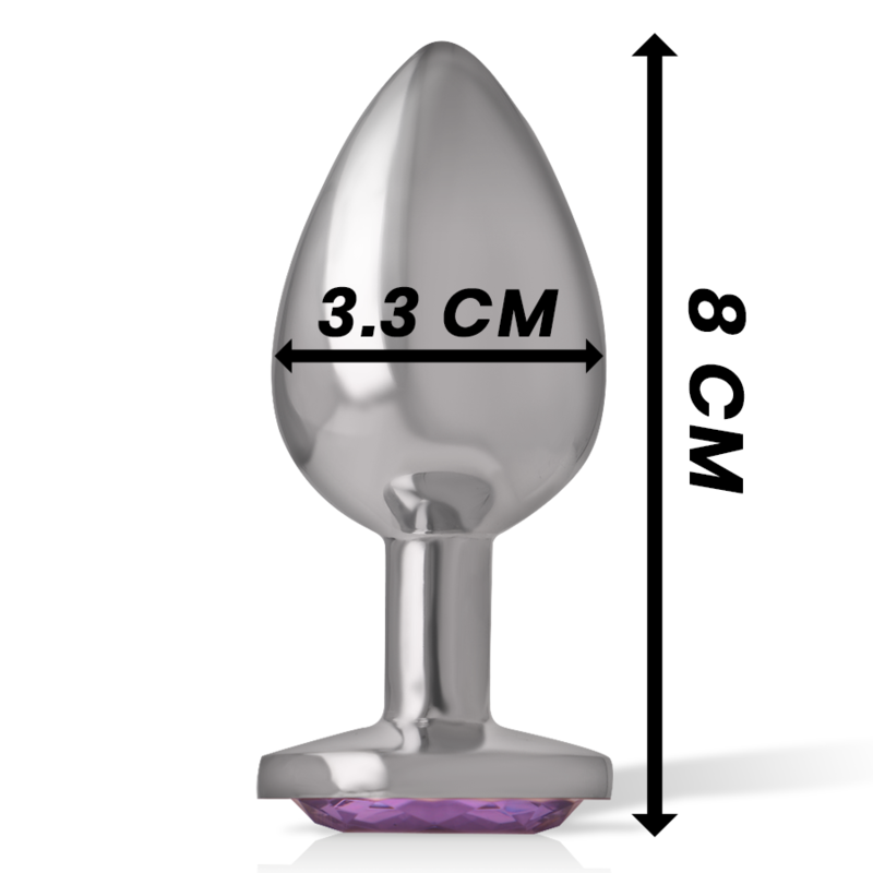 INTENSE - ALUMINIUM-METALL-ANALDILDO MIT VIOLETTEM KRISTALL GRÖSSE M