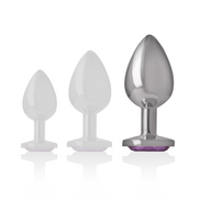 INTENSE - ALUMINIUM METALL ANALPLUG MIT VIOLETTEM KRISTALL GRÖSSE L