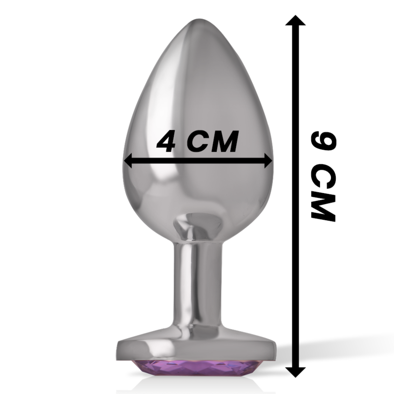 INTENSE - ALUMINIUM METALL ANALPLUG MIT VIOLETTEM KRISTALL GRÖSSE L