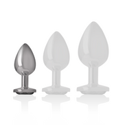 INTENSE - ANALPLUG AUS ALUMINIUM MIT SCHWARZEM KRISTALL GRÖSSE S