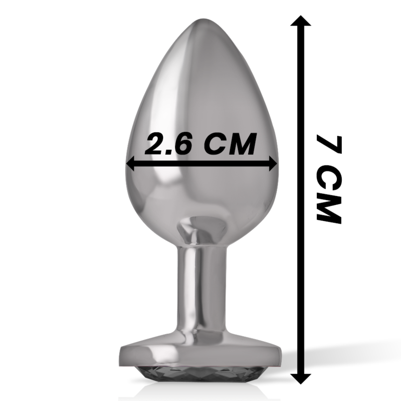 INTENSE - ANALPLUG AUS ALUMINIUM MIT SCHWARZEM KRISTALL GRÖSSE S