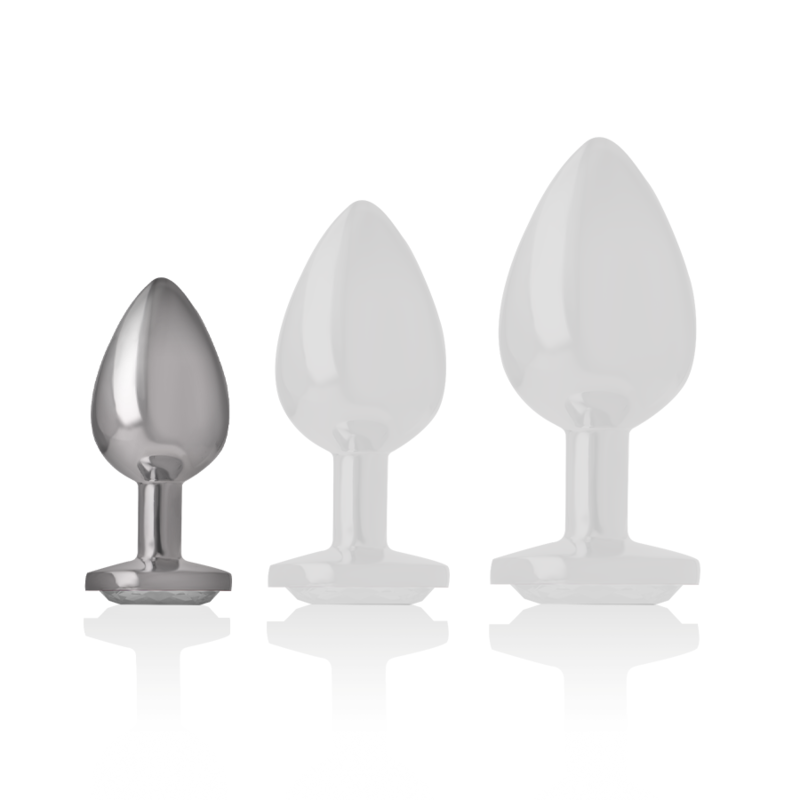 INTENSE - ANALE STIMULATION METALLPLUG AUS ALUMINIUM MIT SILBERNEM KRISTALL GRÖSSE S