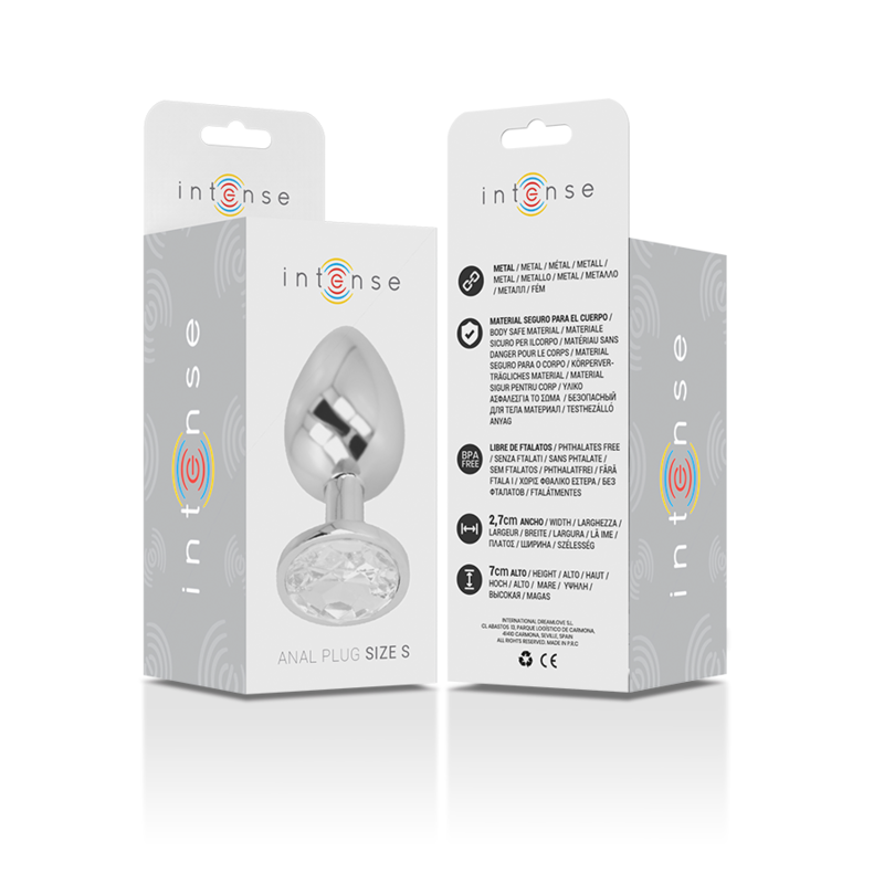 INTENSE - ANALE STIMULATION METALLPLUG AUS ALUMINIUM MIT SILBERNEM KRISTALL GRÖSSE S