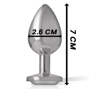 INTENSE - ANALE STIMULATION METALLPLUG AUS ALUMINIUM MIT SILBERNEM KRISTALL GRÖSSE S