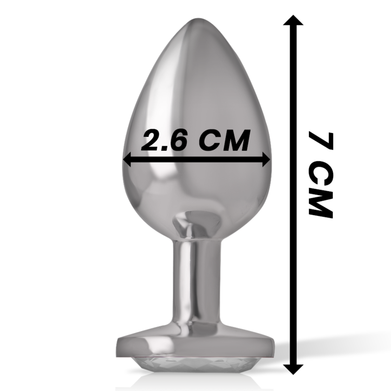 INTENSE - ANALE STIMULATION METALLPLUG AUS ALUMINIUM MIT SILBERNEM KRISTALL GRÖSSE S