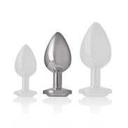 INTENSIV - ANALTIEFENSTECKER AUS ALUMINIUM METALL MIT SILBERNEM KRISTALL GRÖSSE M