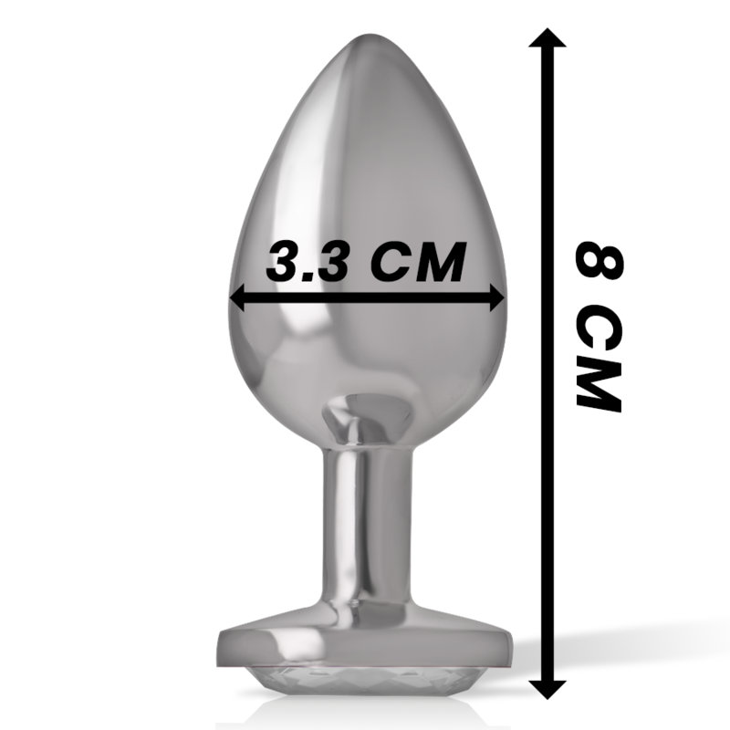 INTENSIV - ANALTIEFENSTECKER AUS ALUMINIUM METALL MIT SILBERNEM KRISTALL GRÖSSE M