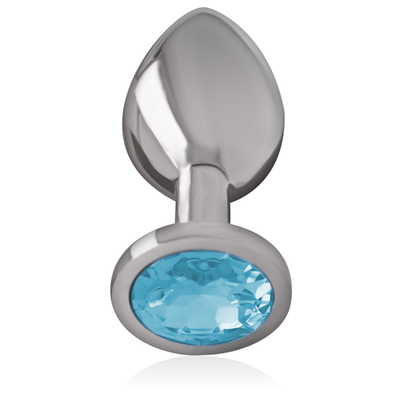 INTENSE - ANALE METALLPLUG AUS ALUMINIUM MIT BLAUEM KRISTALL GRÖSSE S