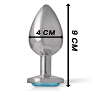 INTENSE - ANALPLUG AUS ALUMINIUM MIT BLAUEM KRISTALL GRÖSSE L