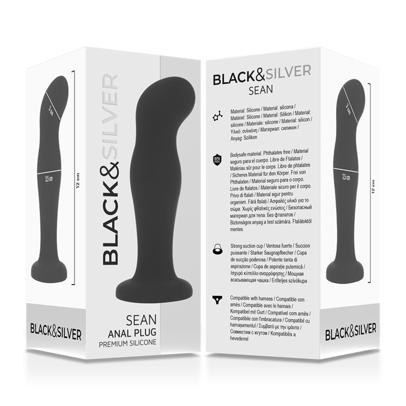 BLACK&SILVER - SEAN ANALPLUG PREMIUM SILIKON SCHWARZ