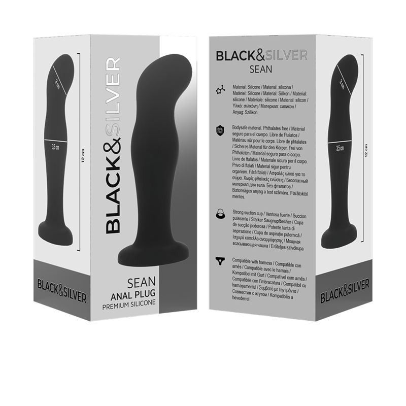 BLACK&SILVER - SEAN ANALPLUG PREMIUM SILIKON SCHWARZ