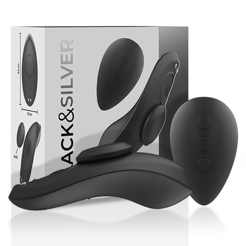 BLACK&SILVER - PRESTON RECHARGEABLE SILICONE Sensory Device PANTIE BLACK